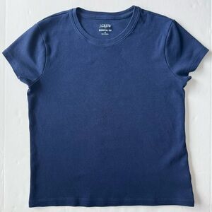 J. Crew Factory Essential Short-Sleeve Crewneck Tee Antique Navy Blue Size S
